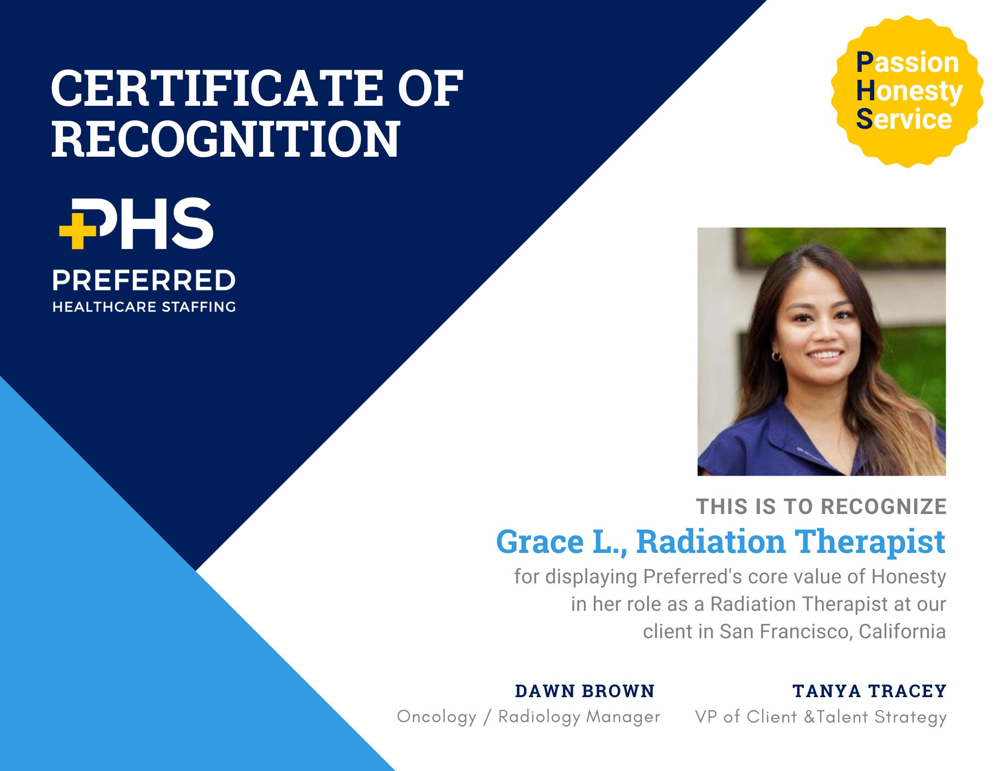 Certificate of Recognition