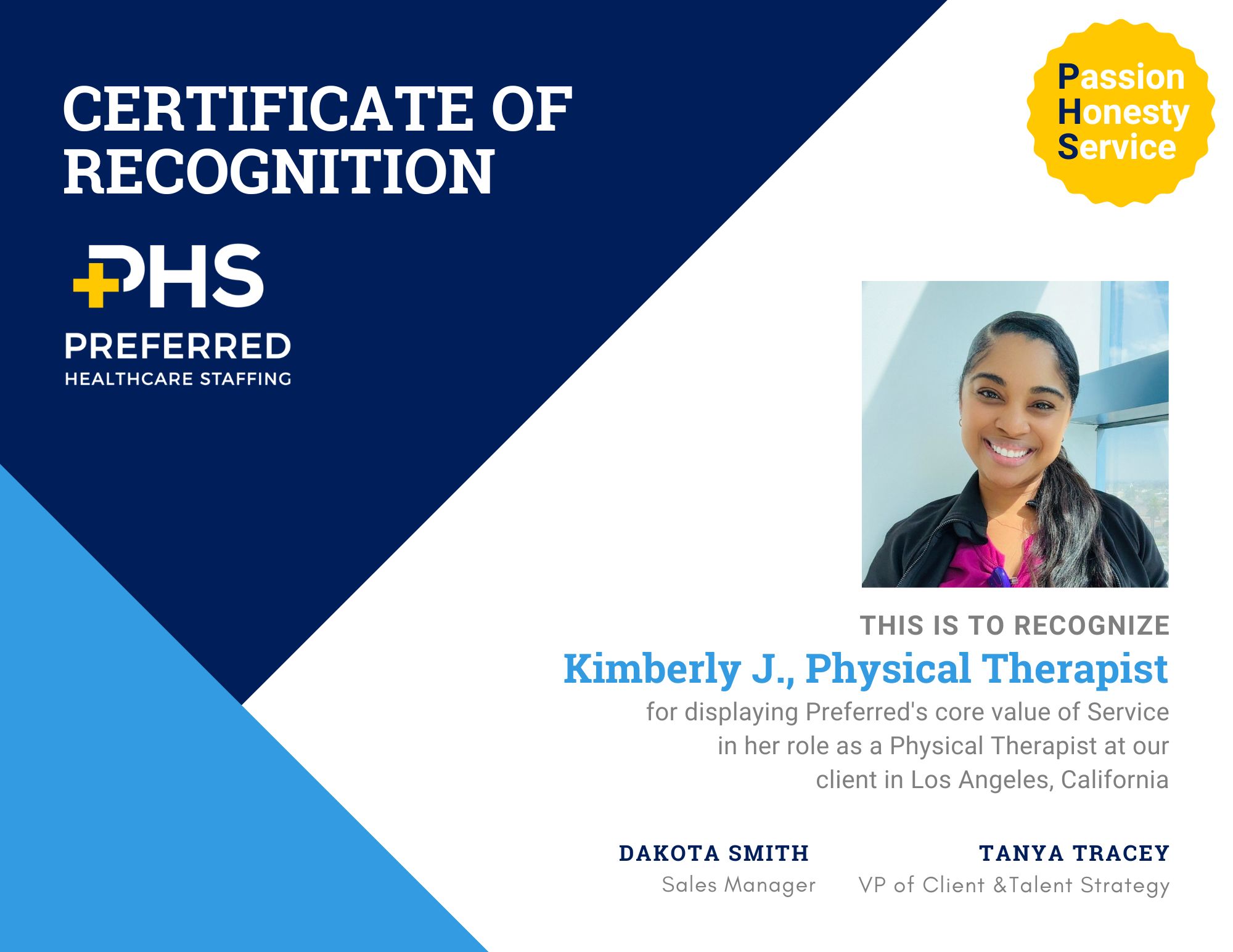 certificate of recognition