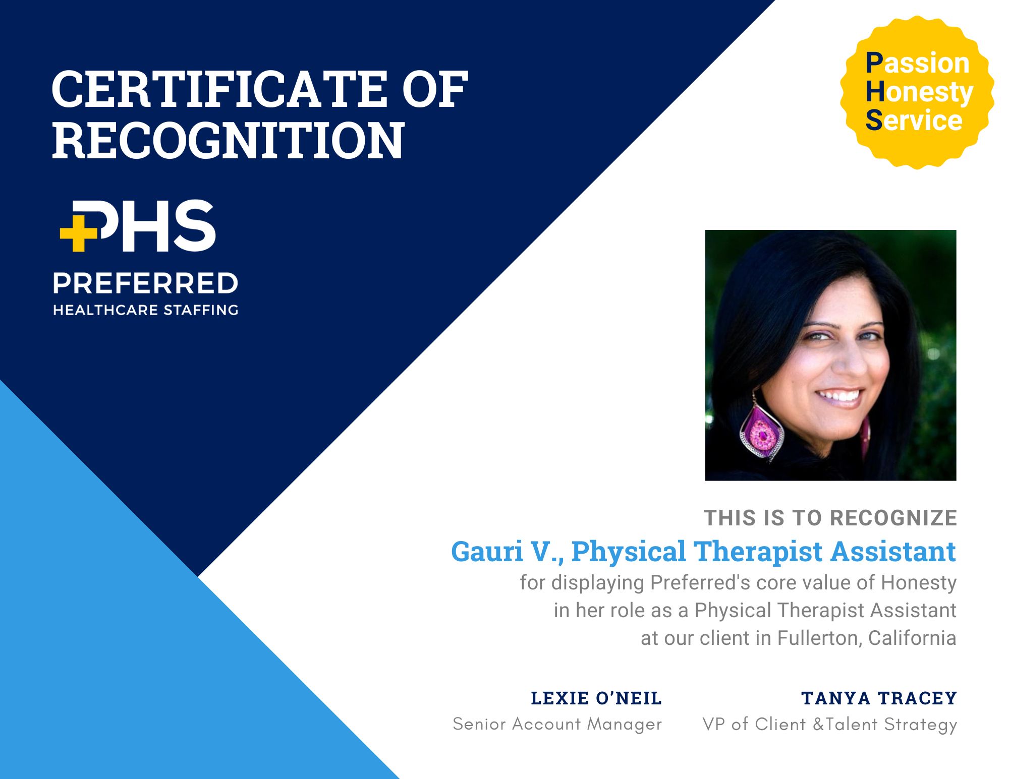 certificate of recognition