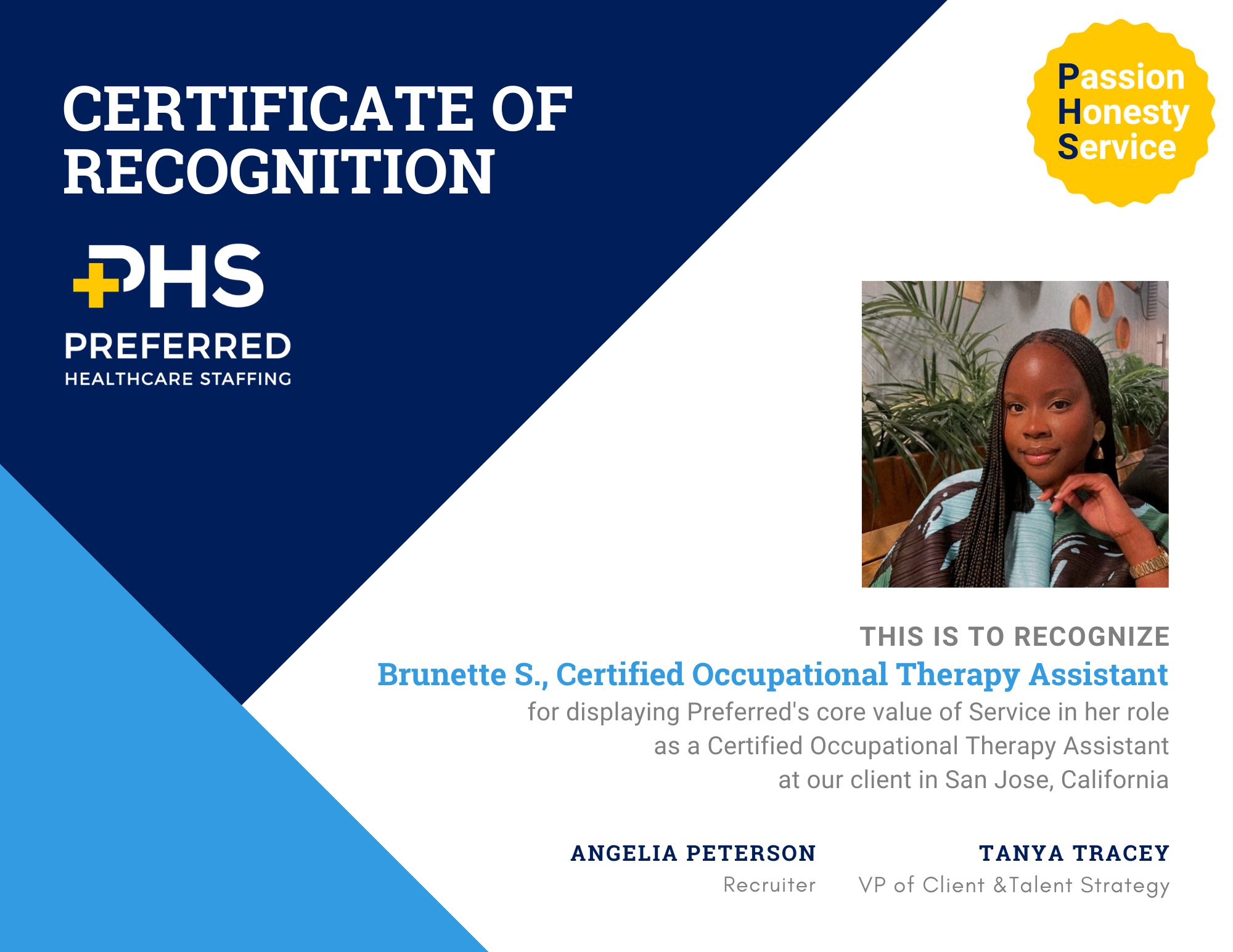 certificate of recognition