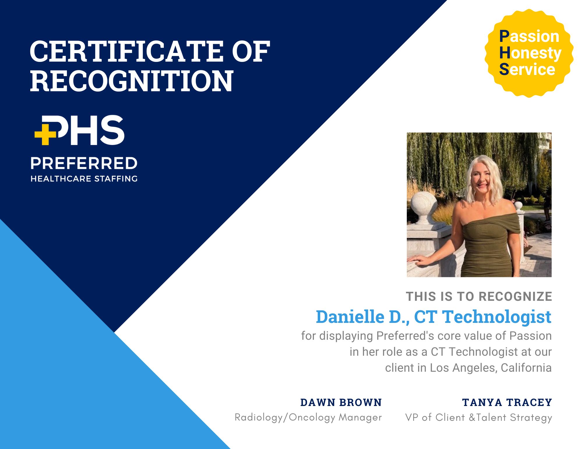 certificate of recognition