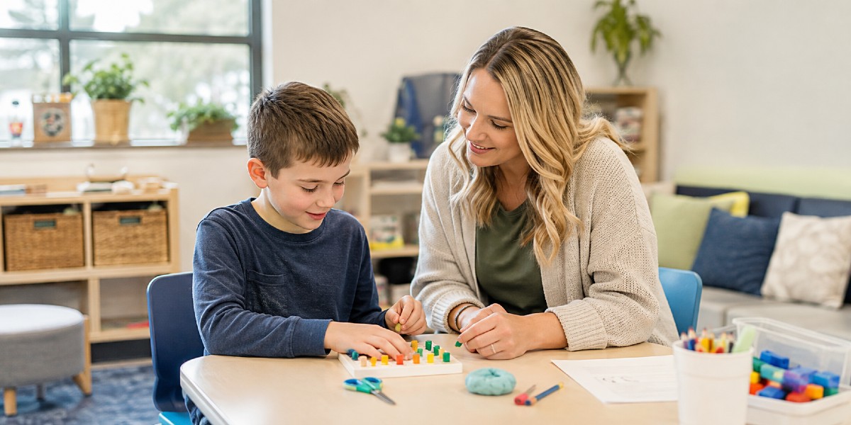 School occupational therapist with student